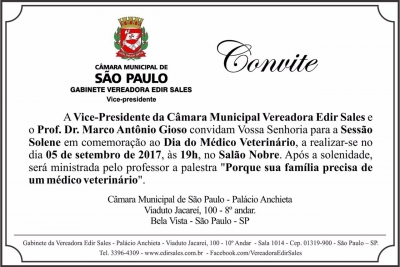 Homenagem Oficial Ao Médico Veterinário 05 de Setembro 2017