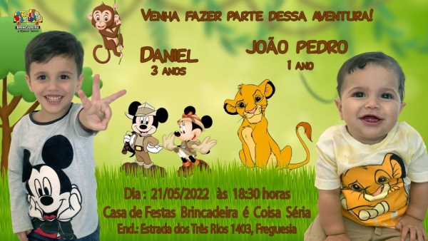  Daniel 3 anos e João Pedro 1 ano. Viva !!!